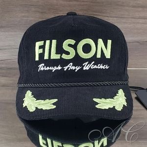 Filson Hat Cap Baseball Cap Black Weather Corduroy Rope Forester Outdoor Logo